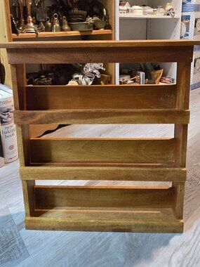 Vintage McCormick Wooden Spice Rack 3-Tier Wall Mount Display Shelf